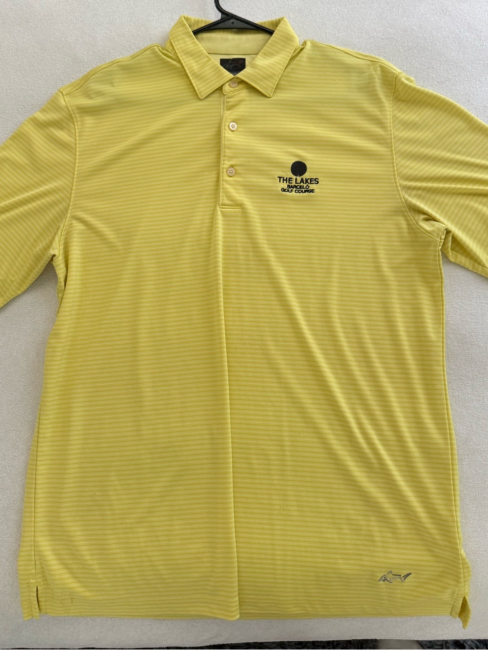 Greg Norman Collection Yellow Striped Performance Polo - Barcelo Golf Resort